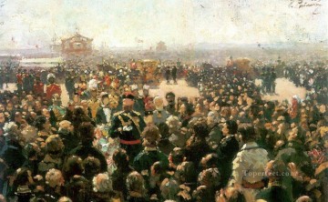  Alexander Oil Painting - reception for local cossack leaders by alexander iii in the court of the petrovsky palace in 1885 Ilya Repin